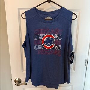 Chicago Cubs Women's Blue Graphic Muscle Tee